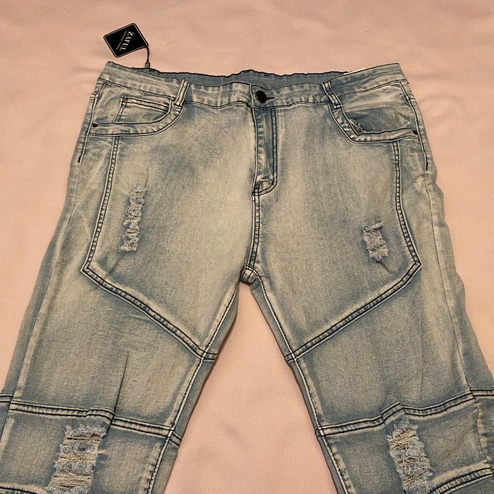 Men's Zaful Ripped Panel Jeans, 40